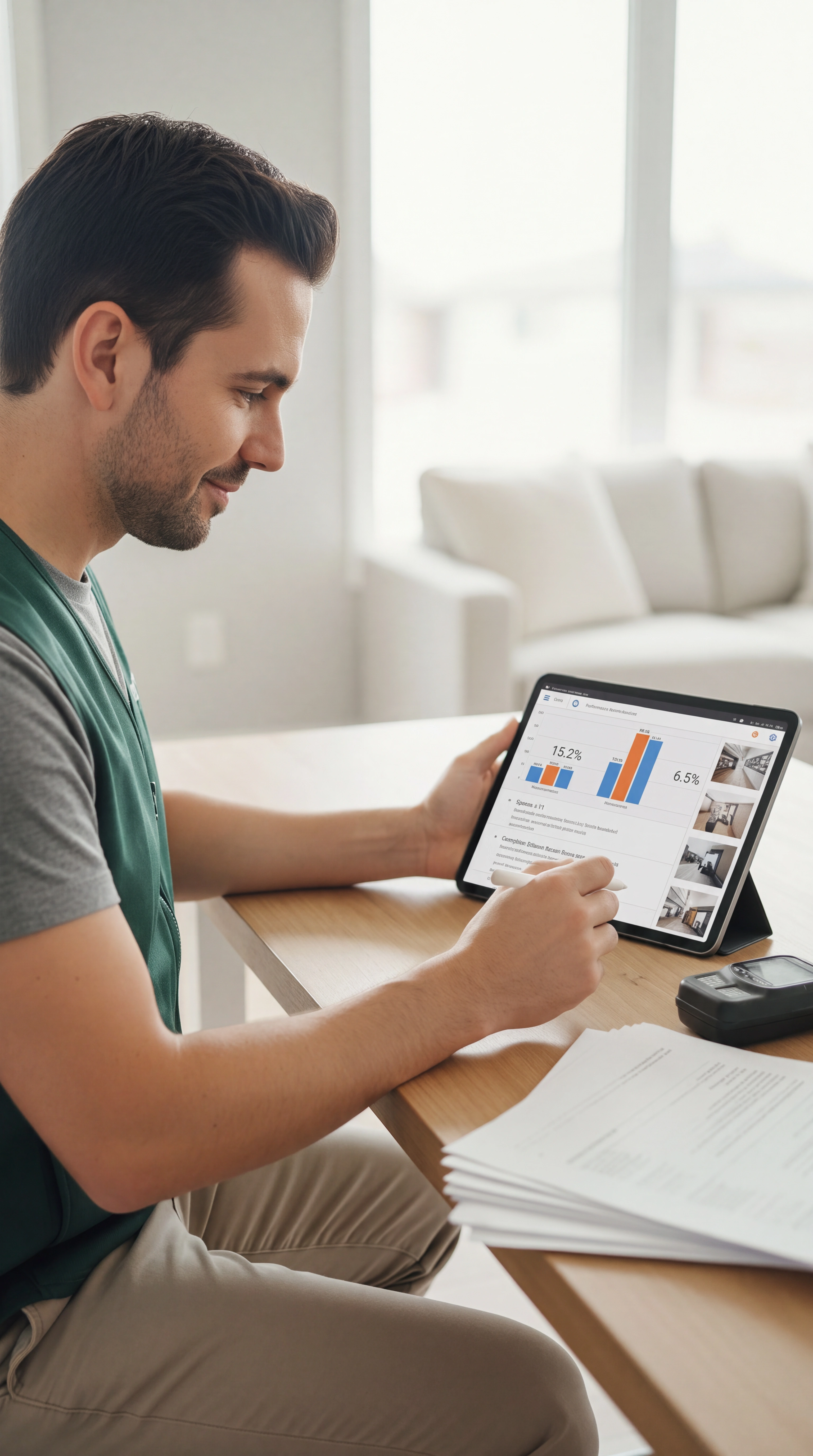 An inspector recording inspection findings